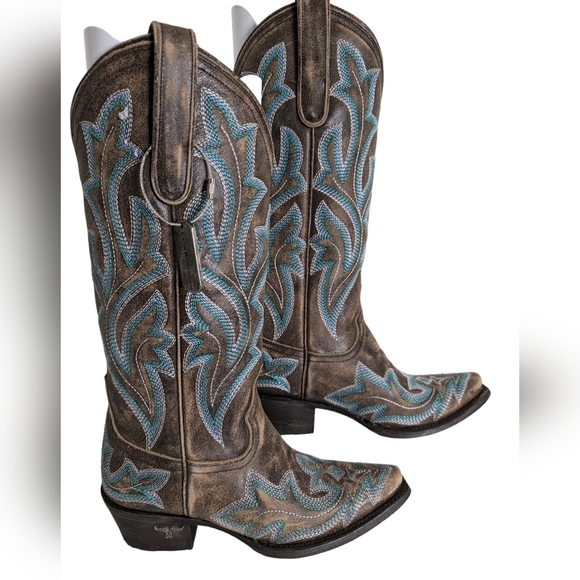 New...LANE Cowboy Brown Saratoga Boots...Size 5 - Picture 2 of 12